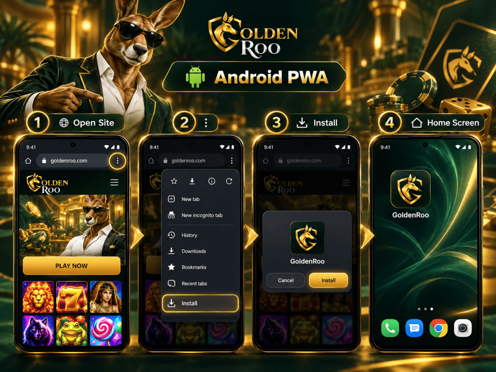 GoldenRoo Casino Android PWA Install